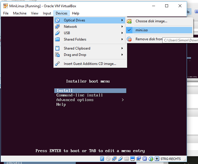 Remove the iso image from your VM's drive