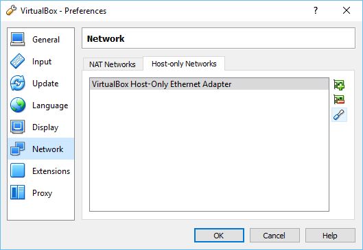 Switch to the 'Host-only Networks' tab